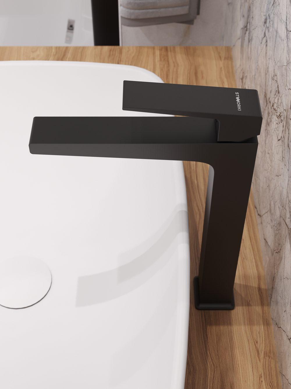 Смеситель для раковины STWORKI Нюборг S37020BK матовый черный