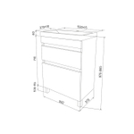 Тумба с умывальником напольная с ящиками IDDIS Zodiac, 60 см, белая/под дерево, ZOD6ABFi95K