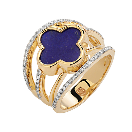 Кольцо с бриллиантами  из желтого золота JA-K-313310-2