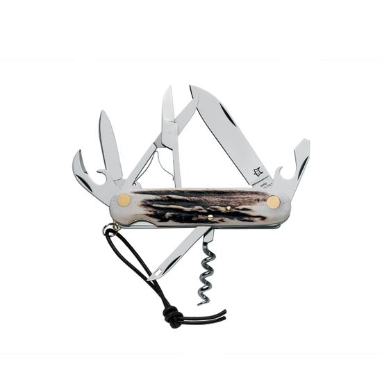 Нож Fox 226/7 CE DEER HORN HANDLE клинок из стали M390, рукоять Рог / Stainless Steel