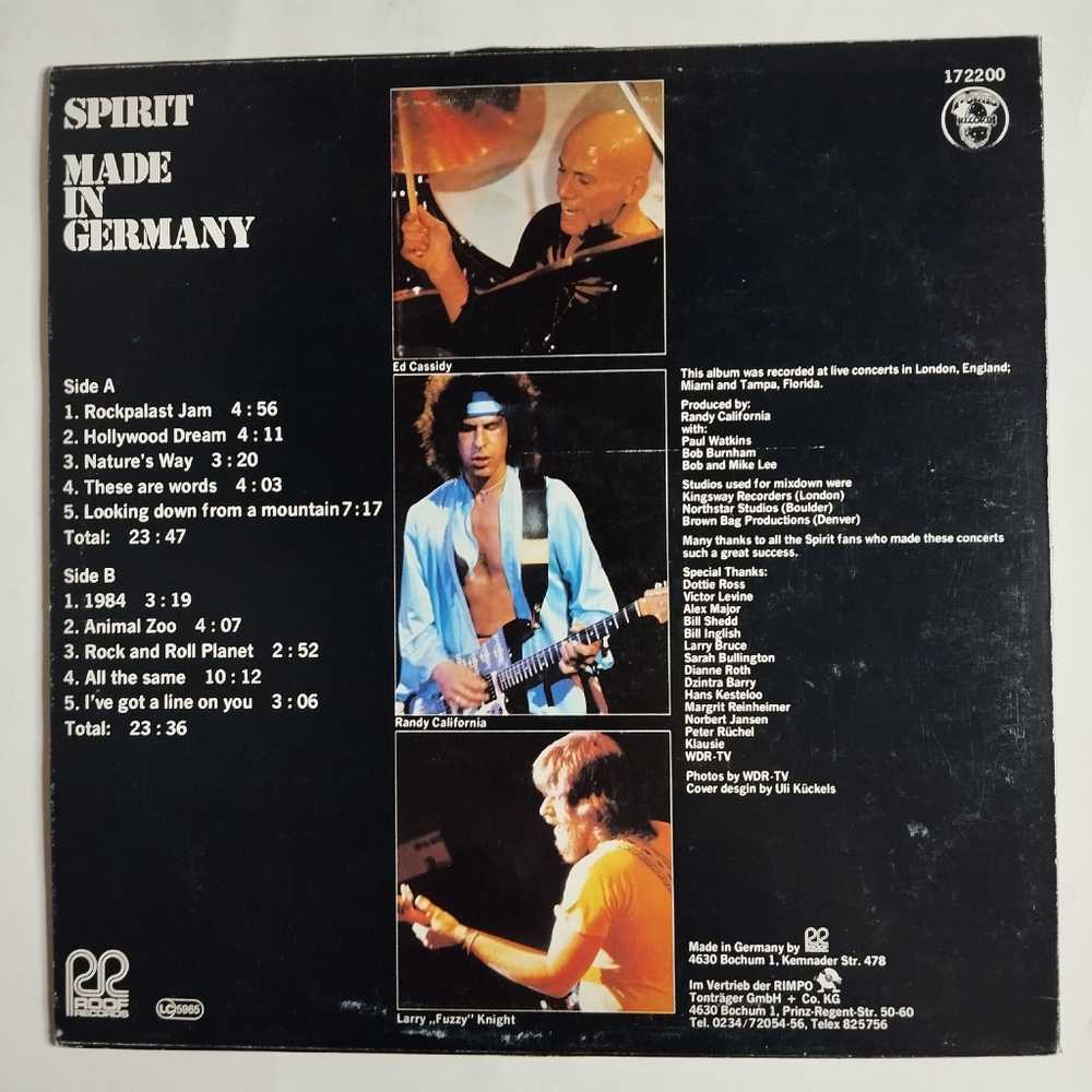 Винтажная виниловая пластинка LP Spirit Made In Germany (Germany 1983)