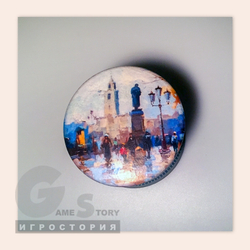 Круглая деревянная шкатулка "Краски Москвы"