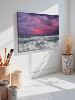 Картина на стену 40 X 50 Сиреневый закат у моря