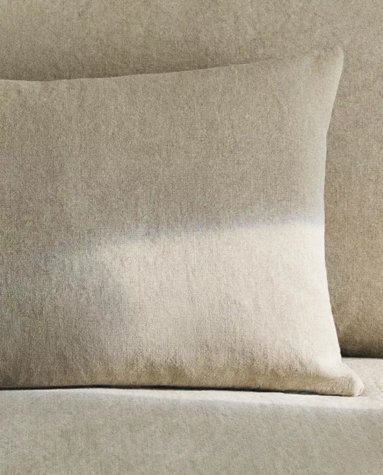 ZARA HOME ЛЬНЯНАЯ НАВОЛОЧКА ДЛЯ ДЕКОРАТИВНОЙ ПОДУШКИ, СВЕТЛО-БЕЖЕВЫЙ