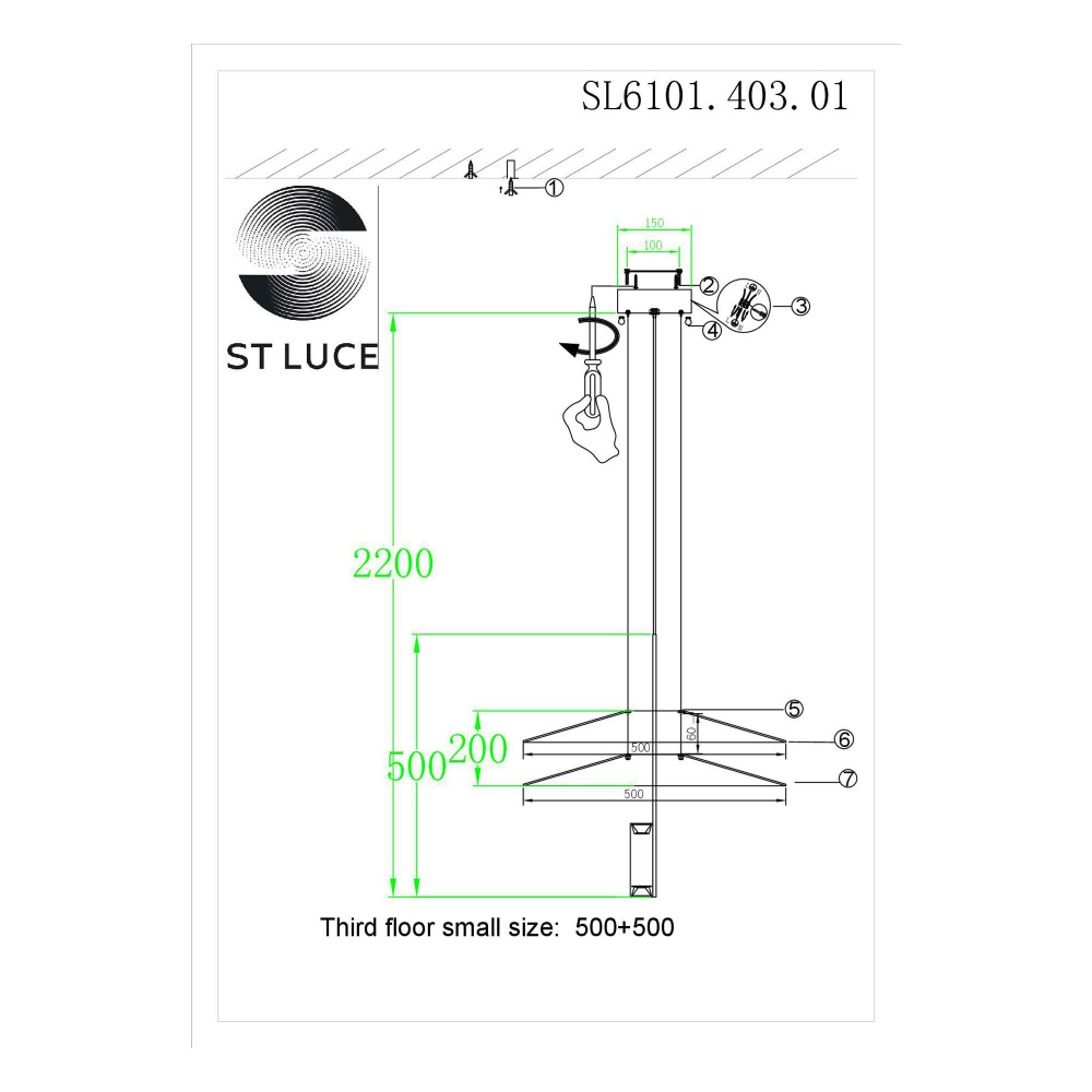 SL6101.403.01 Люстра подвесная ST-Luce Черный/Белый LED 1*10W 3000K