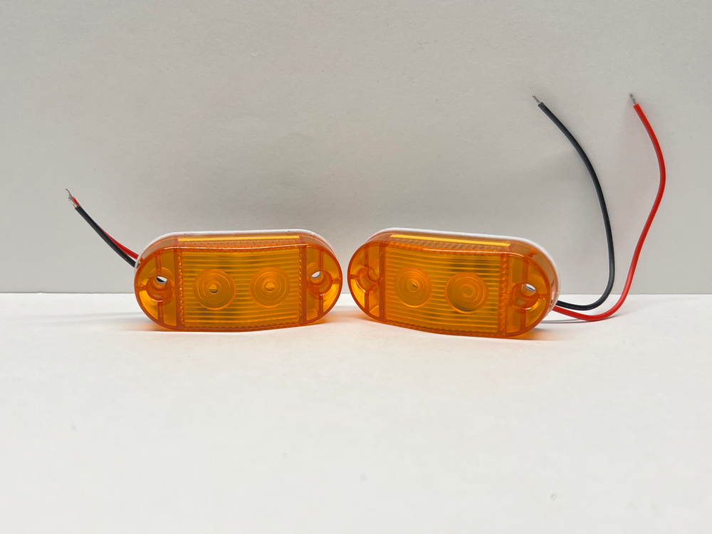 12-24V / Боковые Светодиодные габаритные огни, 12-24 вольта, оранжевый, Брайт, №8011 (2 шт. / комплект) -