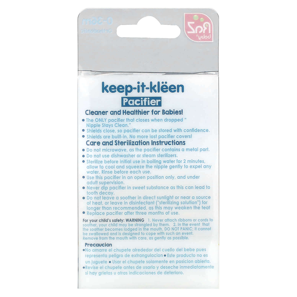 RaZbaby, Keep-It-Kleen, пустышка, для детей 0–36 месяцев, пингвин и медведь, 2 шт.