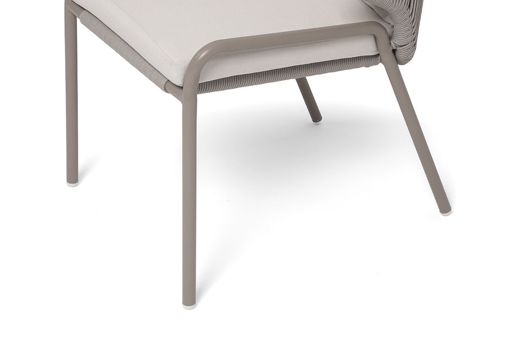 "Альмерия" стул плетеный из роупа, каркас из алюминия, цвет бежевый