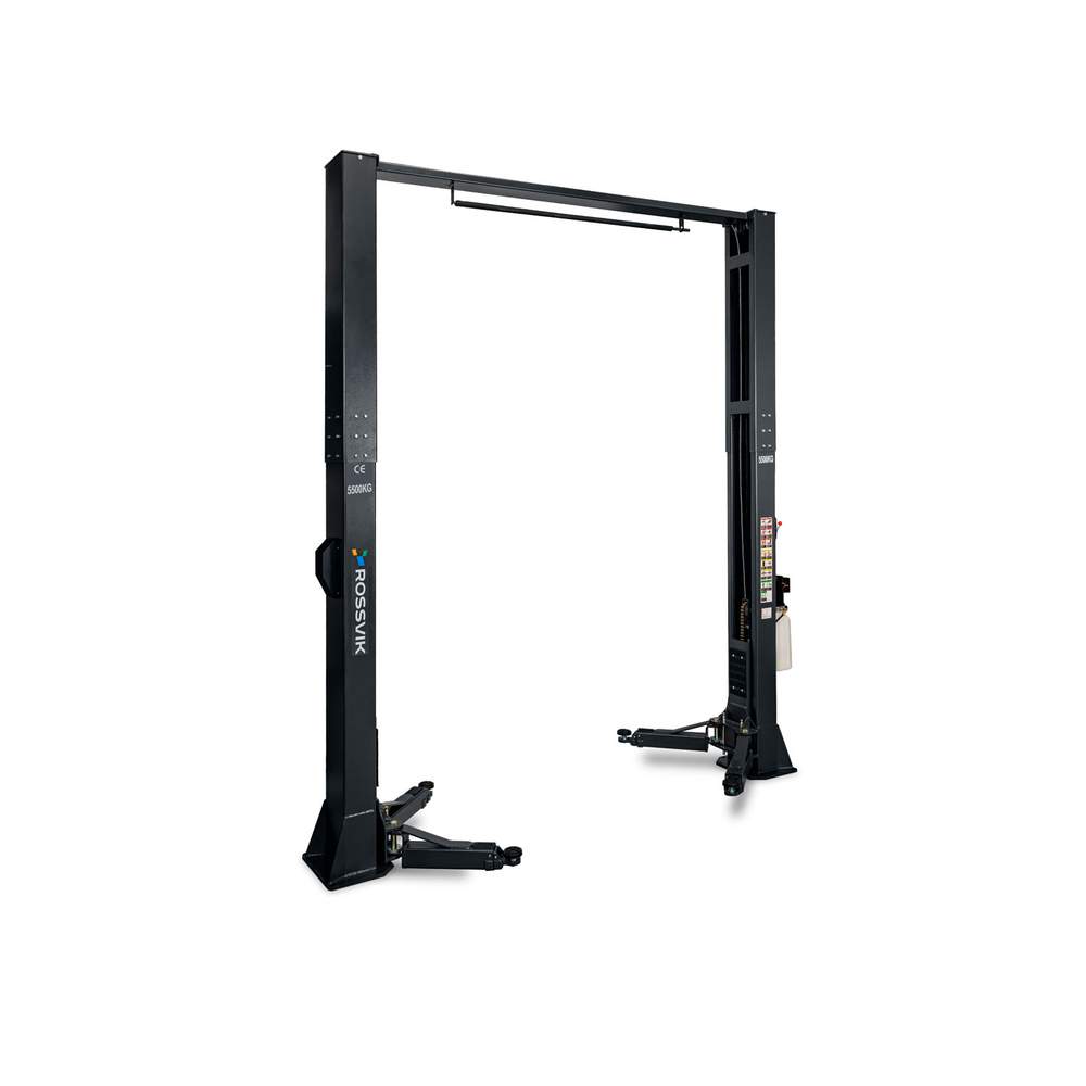 Автоподъемник двухстоечный ROSSVIK V2-5.5L г/п 5.5т, 380В, с верхней синхронизацией. Серый RAL7016