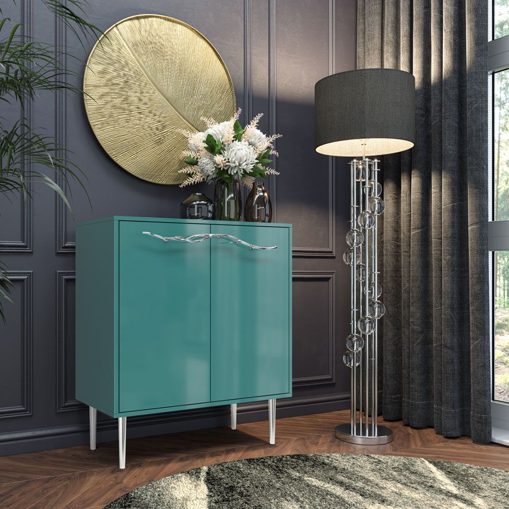 Комод Арт Колор Стайл Сильвер с 2 полками Пастельно-синий