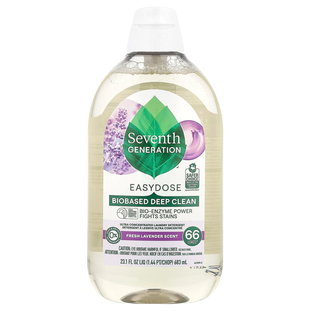 Seventh Generation, Easydose, средство для стирки, со вкусом лаванды, 66 порций, 683 мл (23,1 жидк. унц.)