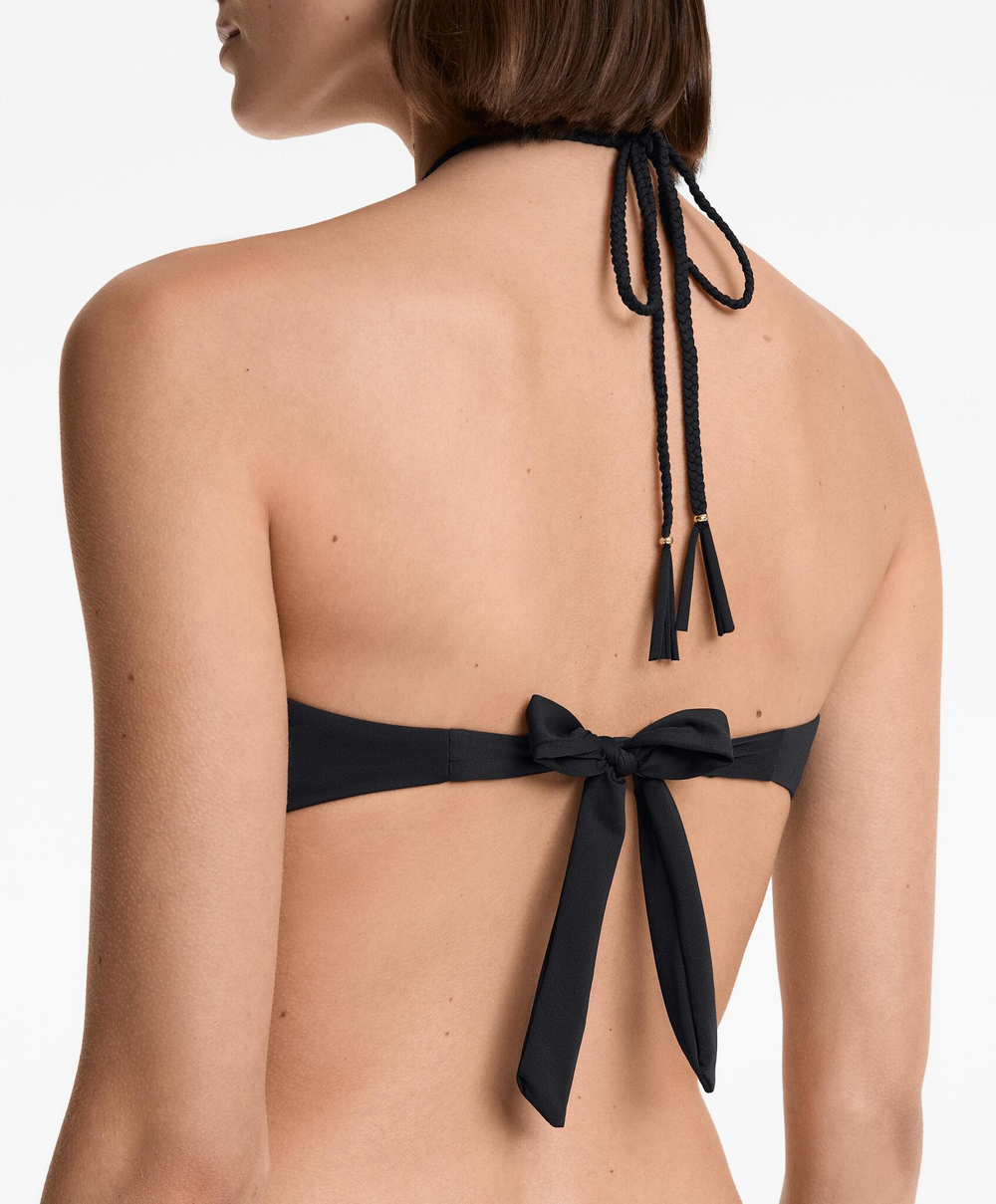 OYSHO Топ бикини-бандо, черный