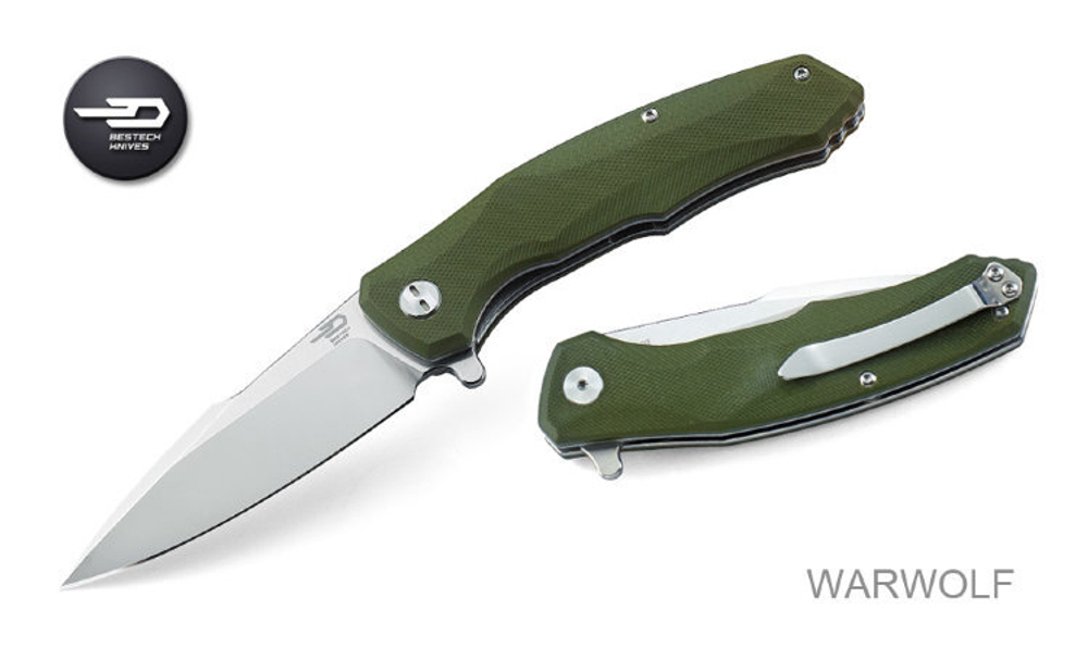 Нож складной Bestech knives BG04B WARWOLF Green G10