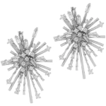 Серьги из гиппоалергенного металла со стразами «ПАЛУМНА», элли, цвет золото и серебро, 2,4*1,9см