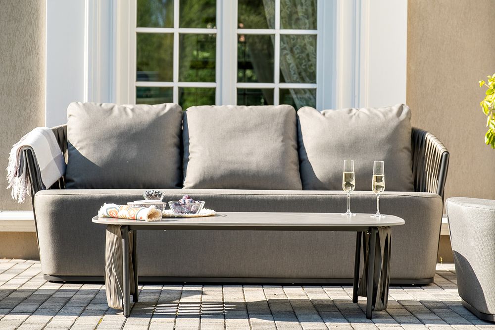 "Флоренция" лаунж-зона из искусственного ротанга, цвет графит