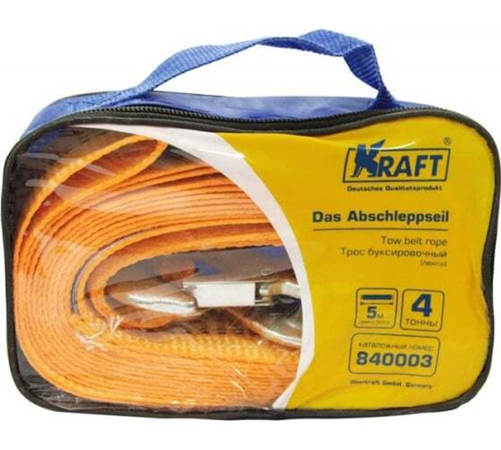 Трос буксировочный (4т) полиэстер с крюками Kraft