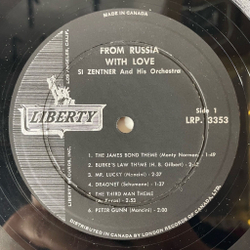 Винтажная виниловая пластинка LP James Bond 007 Si Zentner And His Orchestra From Russia With Love Из России С Любовью (Канада 1964)