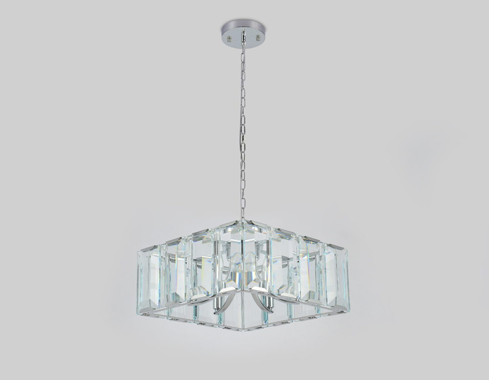 Подвесная люстра с хрусталем TR5148 CH/CL хром/прозрачный E14/6 max 40W 500*500*1000