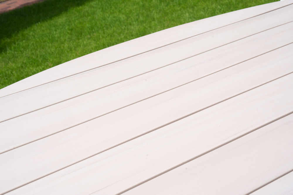 Стол обеденный овальный ЛУГАНО   алюминий/polywood   (цвет светло-серый) 2.2Х 1.14 м