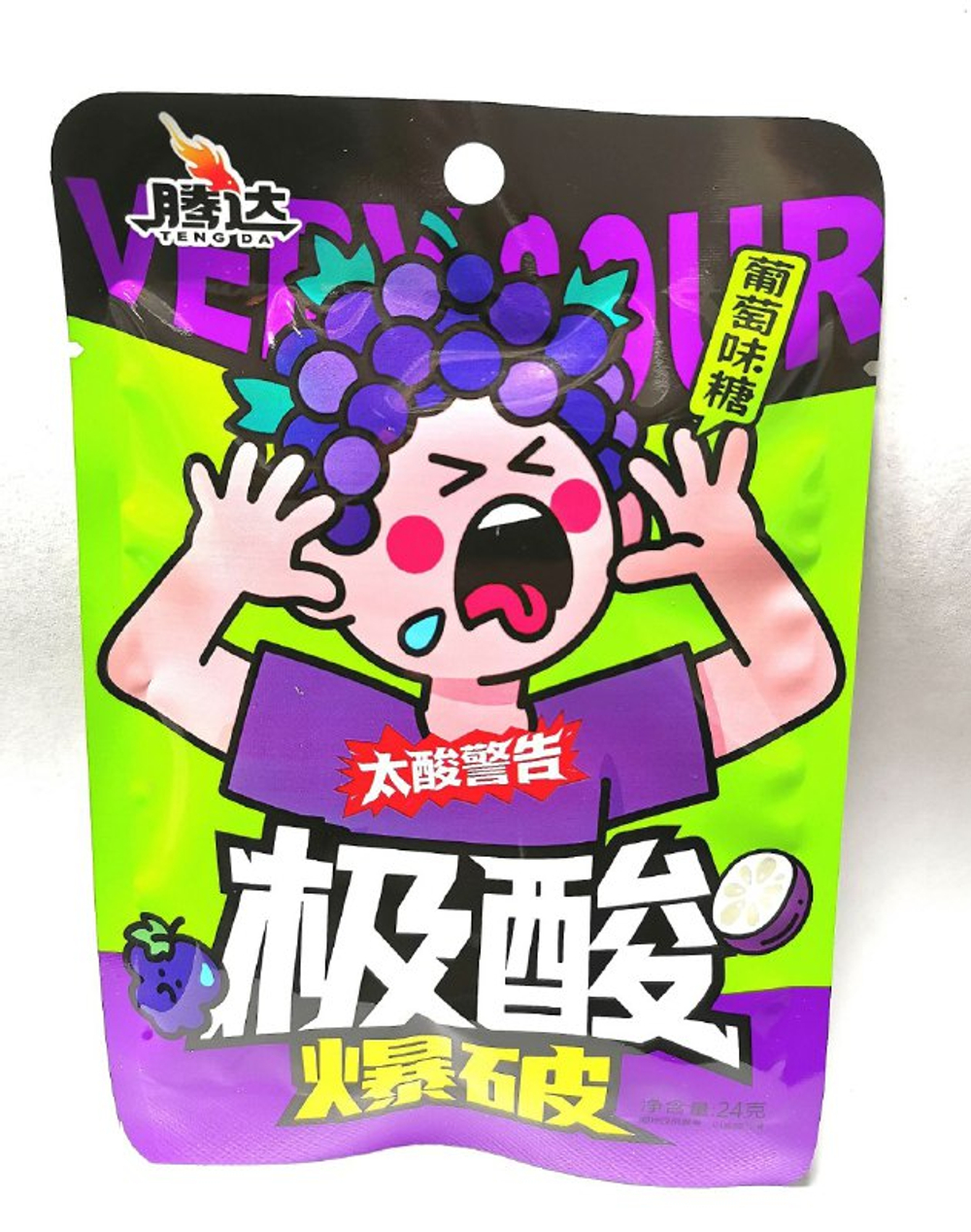 Карамель TENG DA Фруктовая голова  виноград 24 гр