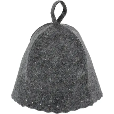 Шапка банная классическая из войлока «Hot Pot», цвет серый, б/у