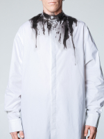 Рубашка "Смородина" с окрашиванием. Бело-черная