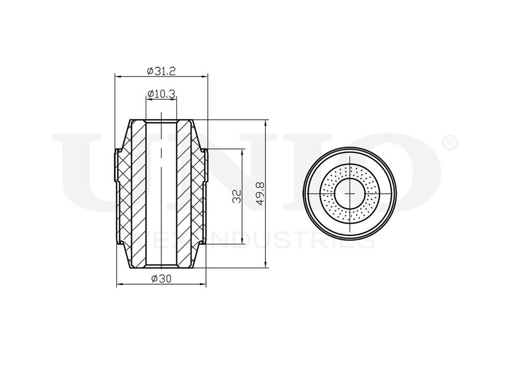 Сайлентблок заднего нижнего поперечного рычага UNIO RMP-20714
