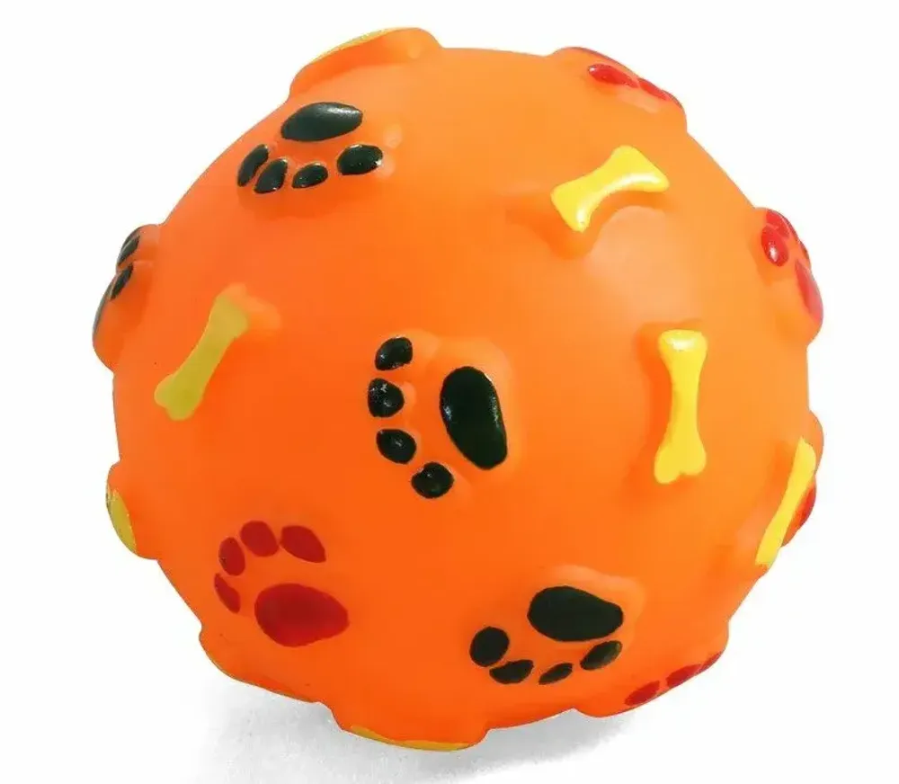 Игрушка для собак из винила "Мяч с лапками и косточками", d 110 мм