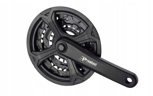 Шатуны-система Prowheel, 3ск., 22/32/42 зуб., 1/2"х3/32",сталь с защитой; шатуны 170мм, алюминий, резьба 9/16", под квадрат, черные (10)