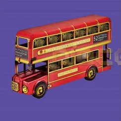 Double-Decker Bus Fridge Magnet B020-RG