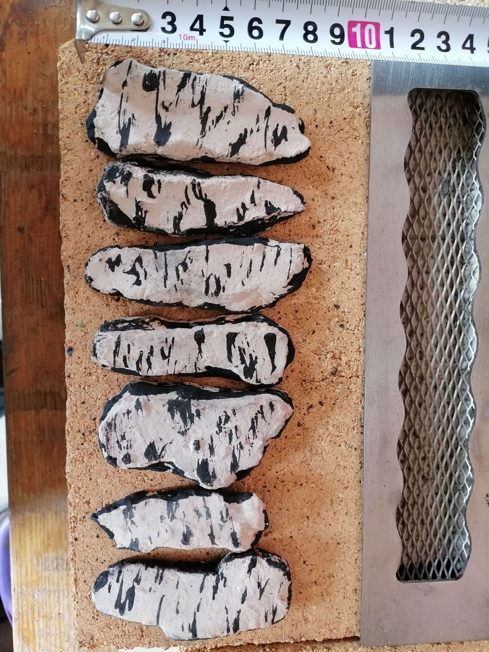кора березы, для биокамина, 7 шт, 6-8 см, керамические.