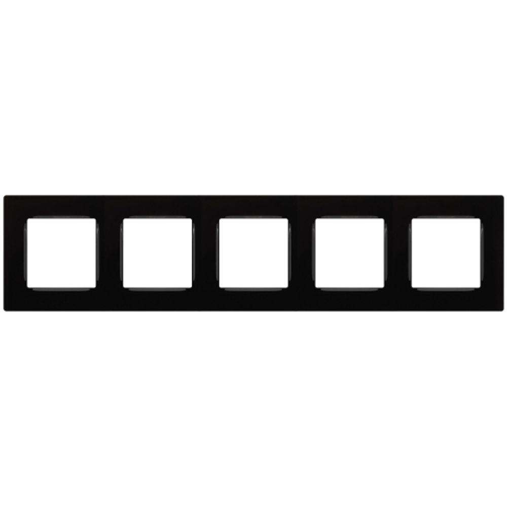 Рамка для розеток и выключателей ЭРА Серия 12 12-5205-06 на 5 постов, Классик, чёрный