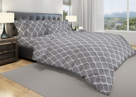 Комплект постельного белья Дуэт БЯЗЬ "Марокко темный" (нав. 50х70 или 70х70)