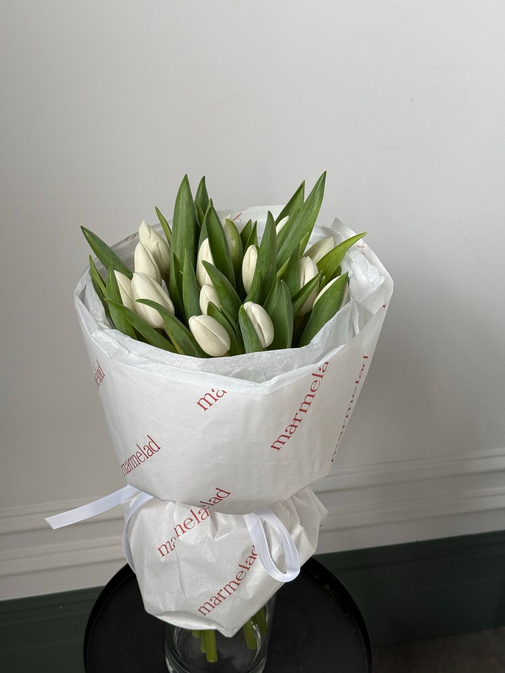 Букет из 15 белых тюльпанов
