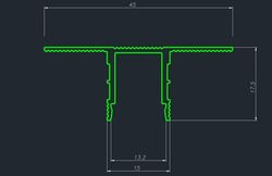Декоративный стеновой профиль Pro Design 534 черный, 2700x45x17,5 мм