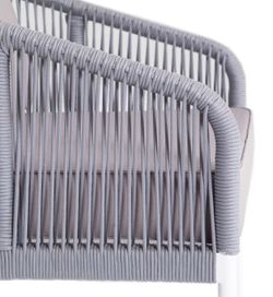 "Канны" лаунж-зона 4-местная плетеная из роупа (веревки), цвет светло-серый