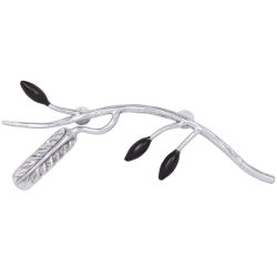 Ручка мебельная скоба Oliva Branch (Олива Бранч) левая Античное серебро