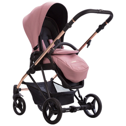 Детская коляска Bebetto Yoddi Premium Class 3 в 1 с автокреслом Avionaut Cosmo 05 розовая кожа рама бронза
