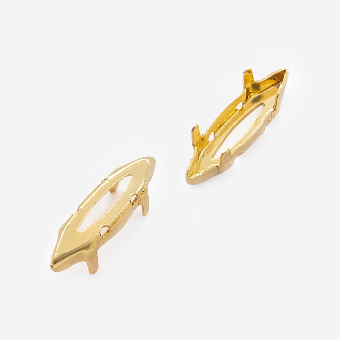 Оправа (цапы) для кристаллов Маркиз (Marquise Fancy Stone) 15*4мм, позолота