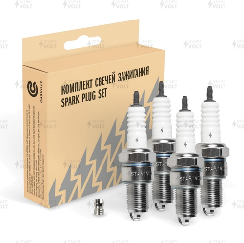 Свеча зажигания StartVolt VSP 0002A ВАЗ 2101-2108 карб. (зазор 0,5мм, с резистором) кмпл. 4шт