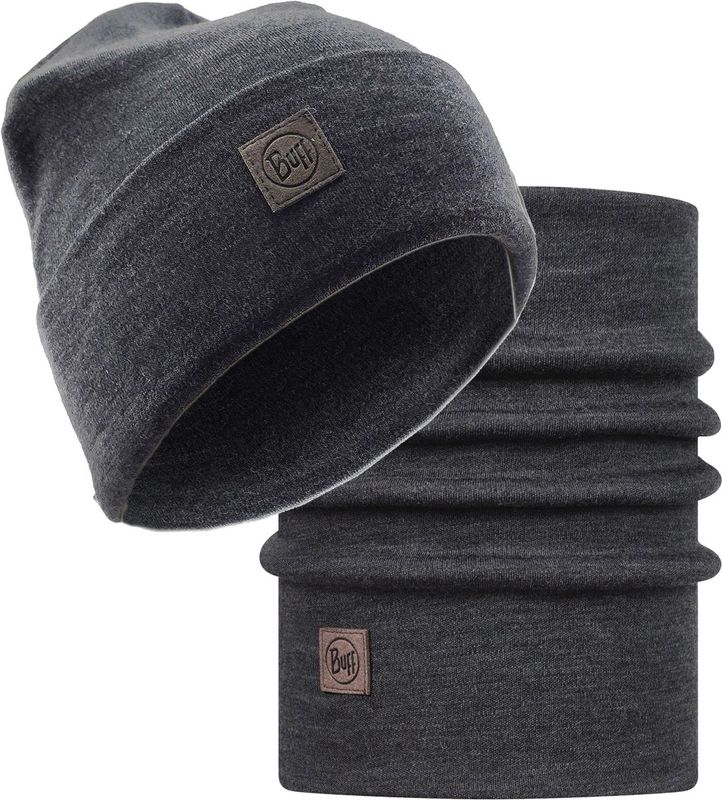 Комплект шапка шарф из шерсти Buff Grey Фото 1
