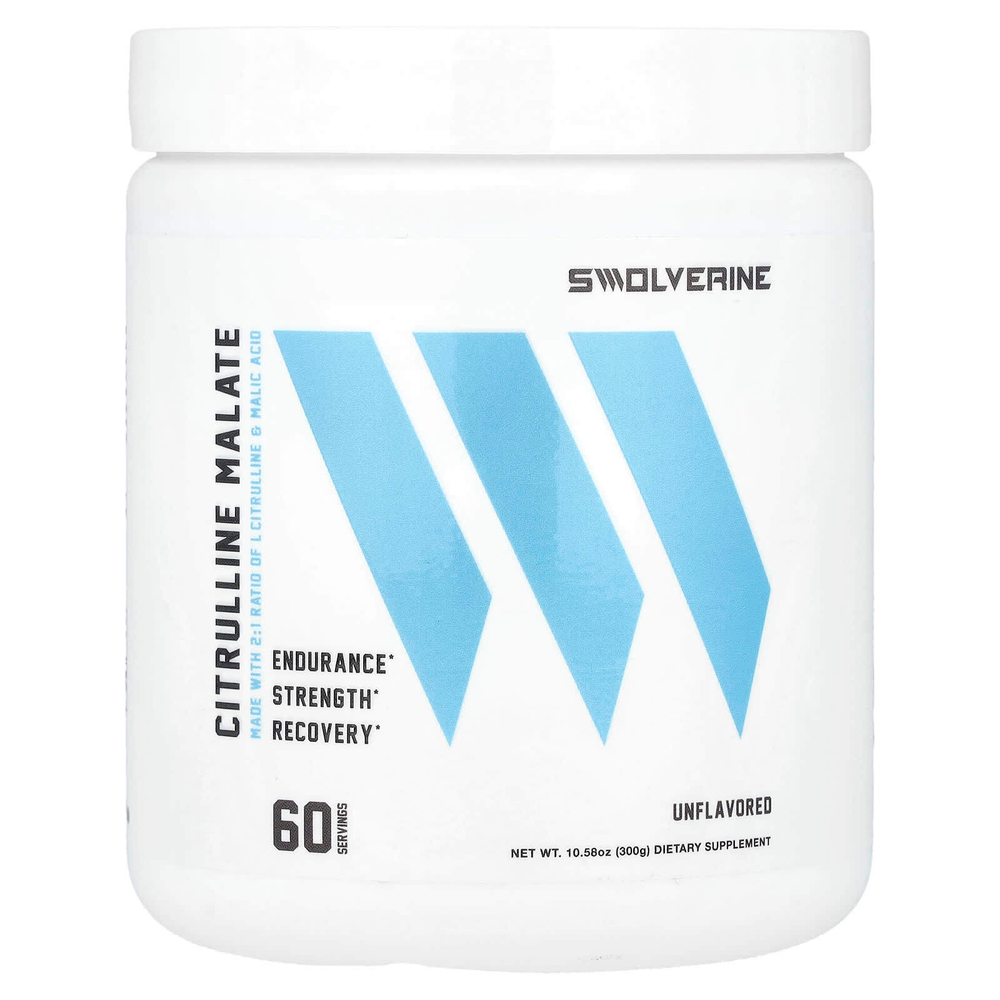 Swolverine, цитруллин малат, без добавок, 300 г (10,58 унции)