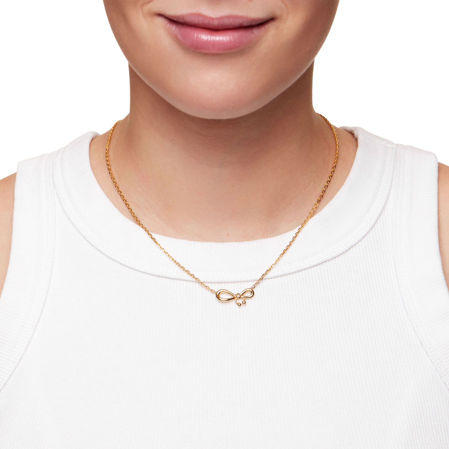 Колье Pierced Bow Necklace - Gold