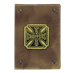 Обложка для паспорта Choppers коричневая с клепками