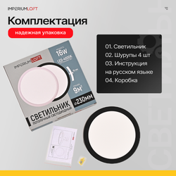 Потолочный Светильник Slim D23 Чёрный By Imperiumloft