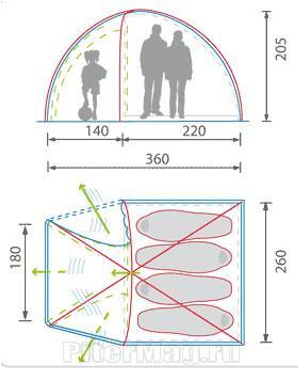 Палатка Alexika Minnesota 4 Luxe бежевая---