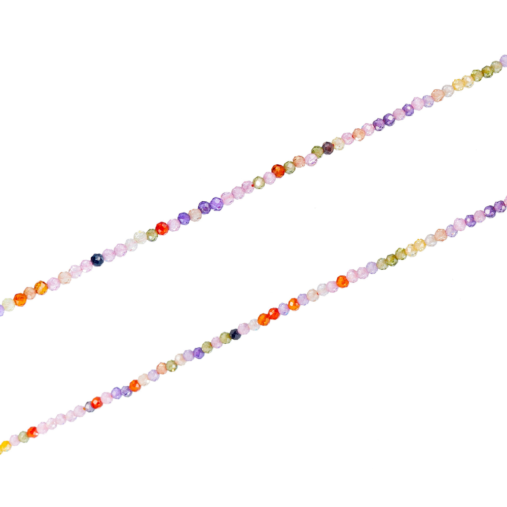 Колье бисерное, разноцветные камни