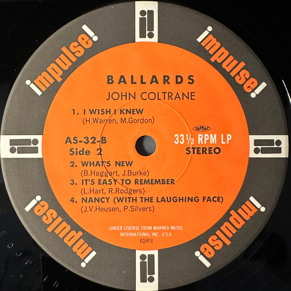 John Coltrane Quartet ‎– Ballads (Япония 1991г.)
