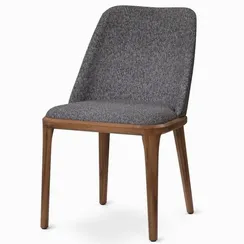 Стул Bruno, серый, ножки орех