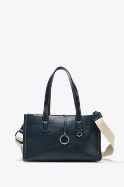 ZARA СУМКА-ШОПЕР, СИНИЙ